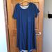 Lularoe Dresses | Lularoe 2xl Blue Microstripe Black Dot Carly Nwot | Color: Black/Blue | Size: 2x