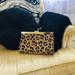 J. Crew Bags | Jcrew Cheetah Print Clutch With Gold Trim. Leather | Color: Black/Brown | Size: Os