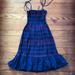 J. Crew Dresses | J. Crew, Spaghetti Strap, Halter Dress, Blue. Xs | Color: Blue/Red | Size: Xs