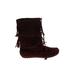 Minnetonka Ankle Boots: Burgundy Solid Shoes - Women's Size 8 1/2 - Round Toe