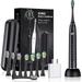 SARMOCARE Electric Toothbrush for Adults and Kids Rechargeable Electric Power Toothbrushes with 8 Brush Heads 5 Modes 39600 VPM Smart Timer Wireless Charge Port&Travel Case Black