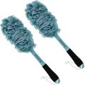 Jxicleang 2 Pack Non-Slip Long Handle Back Scrubber for Shower Soft Nylon Mesh Exfoliating Back Scrub Bath Brush Back Loofah for Men Women Elderly Kids (2 Pack=Blue)