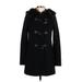 Ellen Tracy Wool Coat: Mid-Length Black Solid Jackets & Outerwear - Women's Size 2
