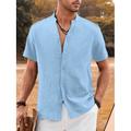 Homme Chemise Chemise boutonnée Chemise décontractée Chemisette Chemise d'été Blanche Rose Claire bleu marine Bleu Ciel Gris Manche Courte Plein Col Mao du quotidien Vacances Vêtement Tenue Mode