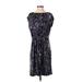 Ann Taylor LOFT Outlet Casual Dress - Party High Neck Short sleeves: Purple Dresses - Women's Size X-Small