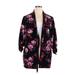 Lane Bryant Jacket: Mid-Length Black Print Jackets & Outerwear - Women's Size 14 Plus