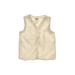 OshKosh B'gosh Faux Fur Vest: Ivory Jackets & Outerwear - Kids Girl's Size 8