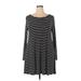 a.n.a. A New Approach Casual Dress - Mini Scoop Neck Long sleeves: Black Print Dresses - Women's Size 2X-Large