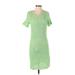 Gap Casual Dress - Sheath Scoop Neck Short sleeves: Green Print Dresses - Women's Size Small