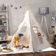 Paco Home Tipi Kinderzelt für Kinderzimmer Zelt Spielzimmer Indoor Stabil Robust Weiß, Ohne Zubehör
