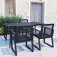 5-tlg. Gartenmöbel Set Sitzgruppe Garten mit Tisch und Stühlen - pvc Rattan Schwarz BV396189