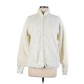 Old Navy Fleece Jacket: Below Hip Ivory Solid Jackets & Outerwear - Women's Size Large