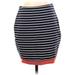 Ann Taylor Casual Skirt: Blue Stripes Bottoms - Women's Size 0