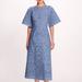 Marchesa Rosa Dhalia Midi Dress - Blue - Blue