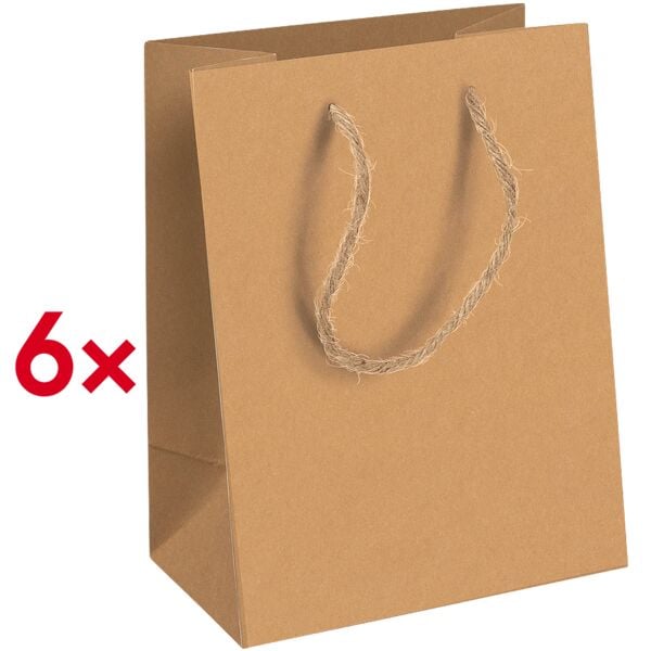 Clairefontaine 6er-Pack Geschenktasche aus Kraftpapier M 21,5 x 10,2 x 25,3 cm braun, 21.5x25.3x10.2 cm Image