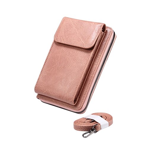 borsa per cellulare con tracolla per donna in pelle moda casual