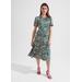 Christina Floral Fit And Flare Dress - Green - Hobbs Dresses