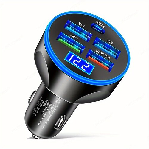 250 W PD USB-Autoladegerät Schnellladung Typ C USB-Telefonadapter im Auto für Auto-Schnellladegerät