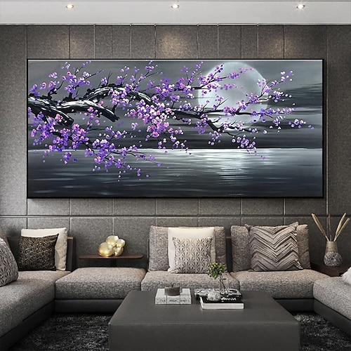 Ölgemälde handgemalte abstrakte florale botanische moderne gerollte Leinwand ohne Rahmen gerollt Image