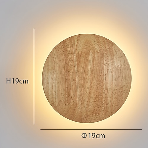 led wandleuchte schlafzimmer nachttischlampe rund design holz für wohnzimmer hintergrund wand modern flur balkon studie kreatives licht luxus wandleuchte Image