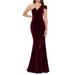 One-shoulder Velvet Mermaid Gown