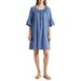 Caslon(r) Ruffle Neck Linen Blend Shift Dress