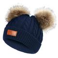 TMOYZQ Toddler Baby Girls Boys Winter Hat with Double Pom Pom Beanie Hats Baby Pom Beanies Thick Warm Soft Knit Hats Accessories for 1-11 Years Old Kids