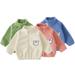 KYAIGUO Baby Kids Fleece Jacket for Boys Girls Little Boys Girls Overcoat Zipper Solid Color Long Sleeve Toddler Fall Winter Warm Jacket Infant Jacket Outerwear Size 9M-4Y