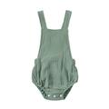 Canis Sleeveless Romper Overall Shorts for Babies with Solid Color and Suspenders
