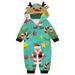 Baberdicy Family Christmas Pajamas Matching Sets Christmas with Deer Head Santa Crutch Print Parent Child Set ( Baby s ) Christmas Pajamas Mint Green: Baby