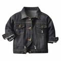 Penkiiy Baby Boys Girls Denim Jacket Kids Toddler Button Down Jeans Jacket Top Coat Outerwear Black Clearance for 6-7 Years