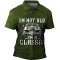 Men's Polo Shirt Golf Shirt Car Letter Graphic Prints Vintage Turndown Wine Army Green Navy Blue Blue Purple Outdoor Street Short Sleeves Print Clothing Apparel Sports Fashion Streetwear Designer