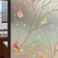 Window Frosted Glass Film Bathroom Anti Peeping Window Sticker Bird Decoration Window Sticker Adhesive Free Electrostatic Film 45100CM