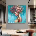 Handmade Oil Painting Canvas Wall Art Decoration Figure Portrait Girl Flower Fairy for Home Decor Rolled Frameless Unstretched Painting