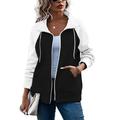 Women's Zip Up Sweatshirt Zip Hoodie Sweatshirt Color Block Street Casual Zip Up Front Pocket White Pink Red Basic Hoodie Long Sleeve Top Micro-elastic Fall Winter