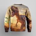 Boys 3D Graphic Animal Dinosaur Sweatshirt Long Sleeve 3D Print Summer Fall Fashion Streetwear Cool Polyester Kids 3-12 Years Outdoor Casual Daily Regular Fit