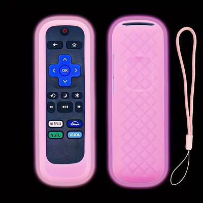 Glowing Non-Slip Silicone Remote Case for Roku TCL HisenseDurable Versatile Protection with Color Tie