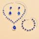 Jewelry Set 4pcs Rhinestone Alloy Earrings Necklace Bracelets Women's Elegant Stylish Simple Geometrical Geometric Jewelry Set For Anniversary Wedding Guest Special Occasion