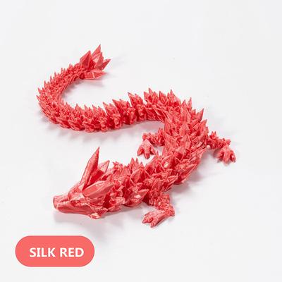 3D Printed Crystal Dragon Gem Dragon 3D Articulated Dragon Toys Rotatable and Dragon Chinese Flexible Realistic Ornament