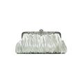 Women's Clutch Evening Bag Satin Alloy Party Crystals Chain Solid Color Silver Almond Black