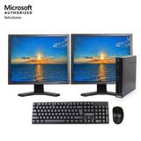 Lenovo Think Centre Tiny Desktop PC M72e Windows 10 Professional Intel Core i3 3.3 GHz 8GB 512GB SSD Dual 19 LCD Monitor Wireless Keyboard Mouse - Refurbished Desktop Computer