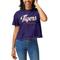 Women's League Collegiate Wear Purple Clemson Tigers Clothesline Cropped T-Shirt