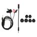 3.5mm Earphone Wired Earbuds Headphones High Sensitivity 1.2m Cable Length Wired Earbuds with Microphone Red