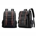 DG00 Leather Laptop Backpack For Men Work Business Travel Office Backpack College Bookbag Casual Computer Backpack Fits Notebook 15.6 Inch