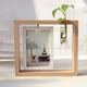 Cadre photo rotatif double face en bois, 20,4x 27 cm, cadre photo créatif avec vase de plantes,