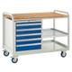 Euroslide Trolley Kit 6 - Steel Worktop, Euroslide Cupboard 1x500mm & 4 Drawer Cabinet 2x100mm, 1x150mm & 1x200mm