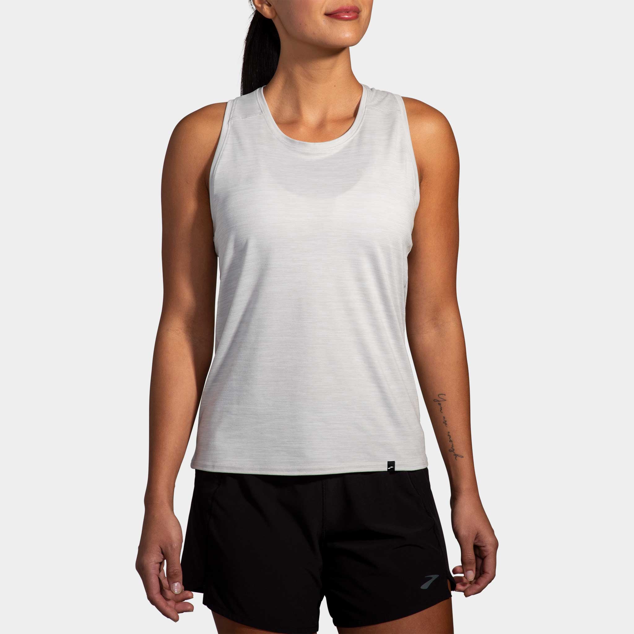 Brooks Luxe Tank Women's Running Apparel Heather Light Ash