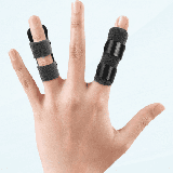 (2Pcs) Finger Splint Trigger Finger Finger Support Brace Adjustable with Built-in Aluminium Support for Finger Joint Pain Finger Arthritis Fits All Finger. Black