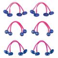 6pcs ponytail ball hair elastic series bright color double bead ponytail ball high elastic baby rubber band blue