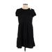 Joe Fresh Casual Dress - Mini Crew Neck Short sleeves: Black Print Dresses - New - Women's Size Small